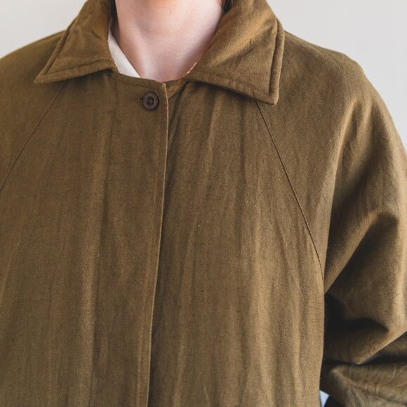 EUC! Micaela Greg Linen Cotton Sherpa Lined Trench in Fir - Picture 14 of 14